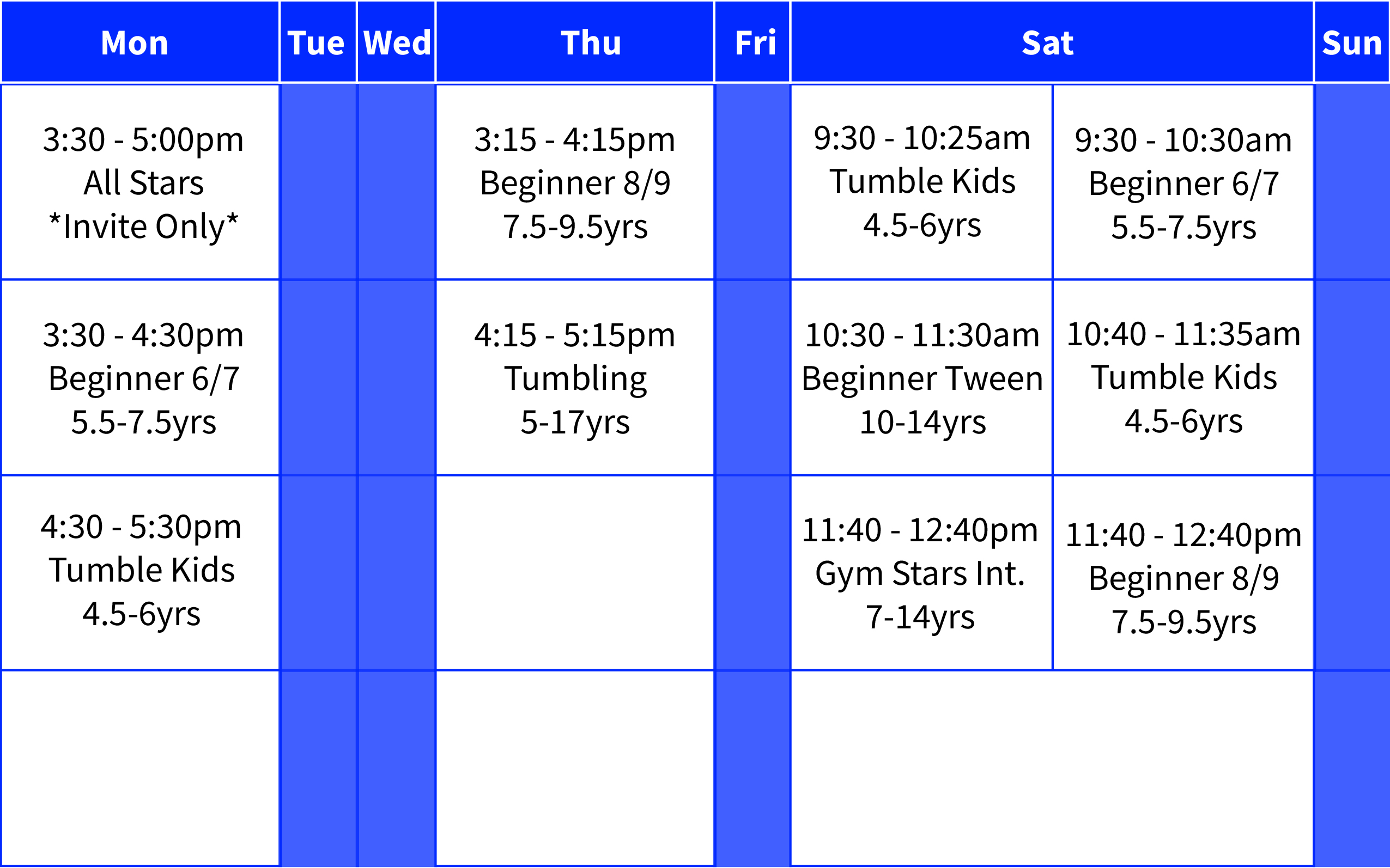Watertown Summer Class schedule@300x-100