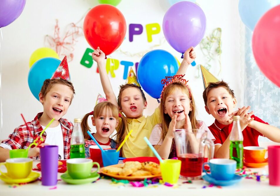 16333917 - group of adorable kids having fun at birthday party