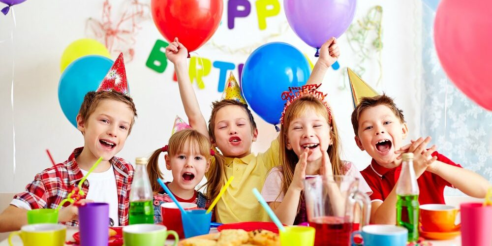 16333917 - group of adorable kids having fun at birthday party